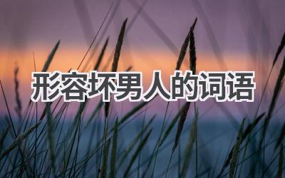 形容坏男人的词语