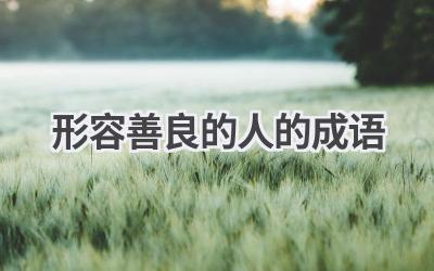 形容善良的人的成语