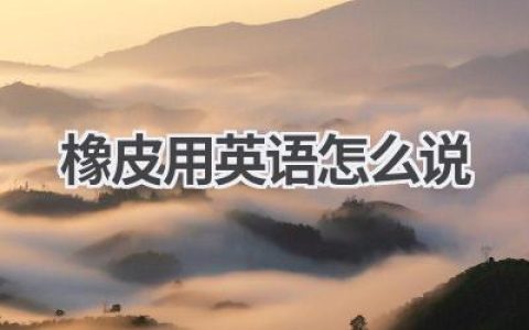 橡皮用英语怎么说
