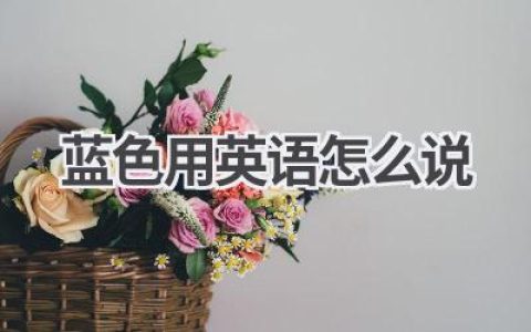 蓝色用英语怎么说