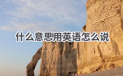 什么意思用英语怎么说