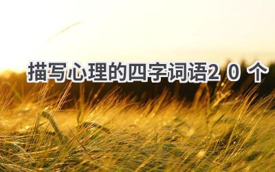 描写心理的四字词语20个
