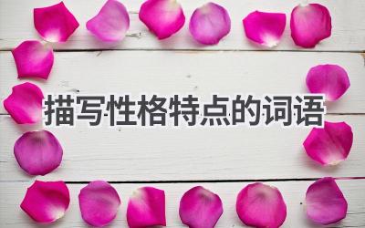 描写性格特点的词语