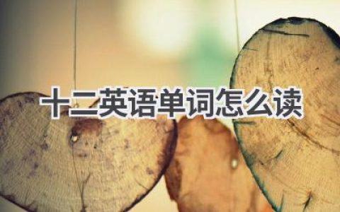 十二英语单词怎么读