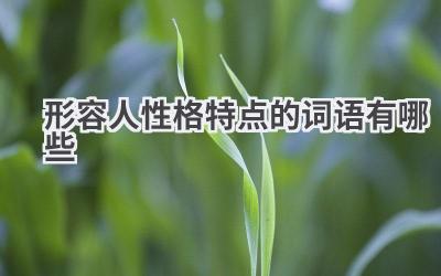 形容人性格特点的词语有哪些