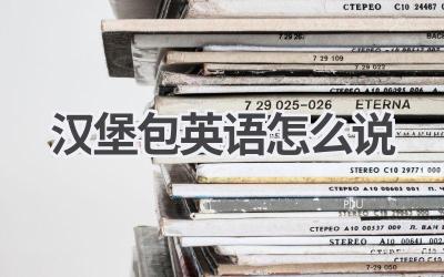 汉堡包英语怎么说