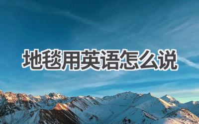 地毯用英语怎么说