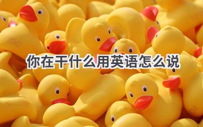 你在干什么用英语怎么说