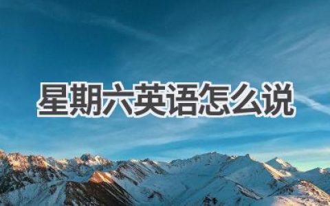 星期六英语怎么说