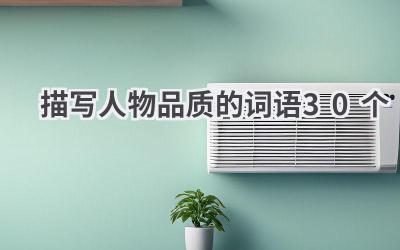 描写人物品质的词语30个