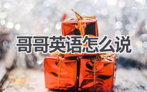 哥哥英语怎么说