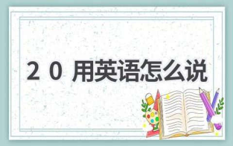 20用英语怎么说