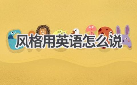 风格用英语怎么说