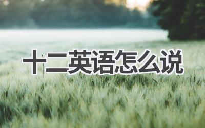 十二英语怎么说