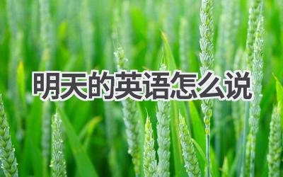 明天的英语怎么说