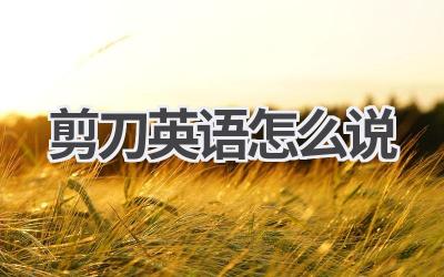 剪刀英语怎么说