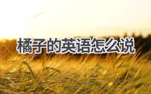 橘子的英语怎么说