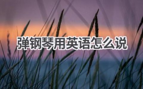 弹钢琴用英语怎么说