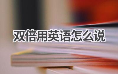 双倍用英语怎么说