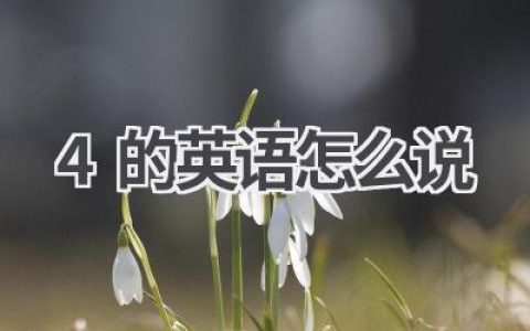 4的英语怎么说