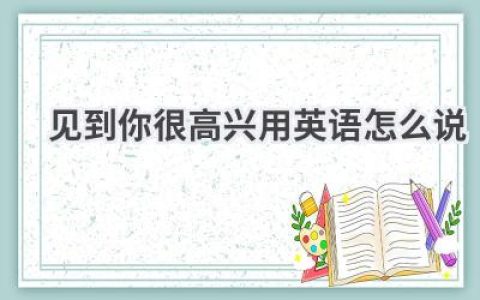 见到你很高兴用英语怎么说