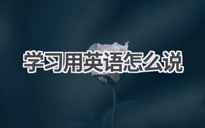 学习用英语怎么说