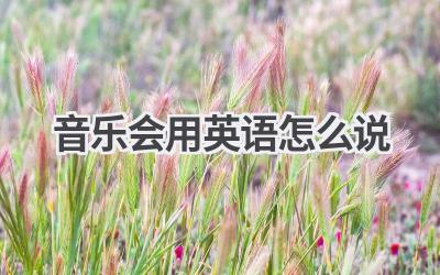 音乐会用英语怎么说