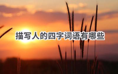 描写人的四字词语有哪些