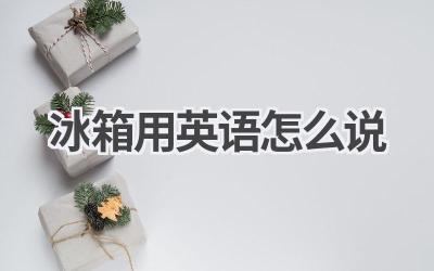 冰箱用英语怎么说