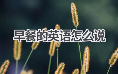 早餐的英语怎么说