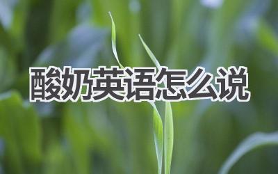 酸奶英语怎么说