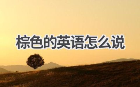 棕色的英语怎么说