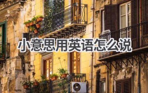 小意思用英语怎么说
