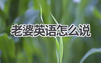 老婆英语怎么说