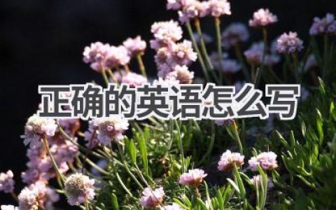 正确的英语怎么写