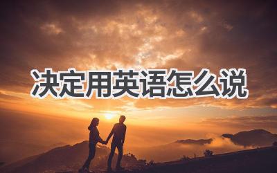 决定用英语怎么说