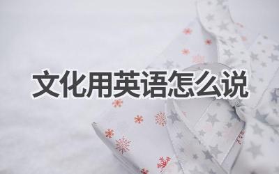 文化用英语怎么说