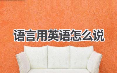 语言用英语怎么说
