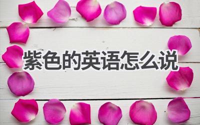 紫色的英语怎么说