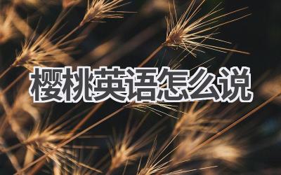 樱桃英语怎么说