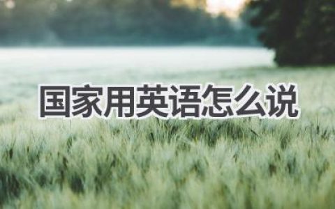 国家用英语怎么说