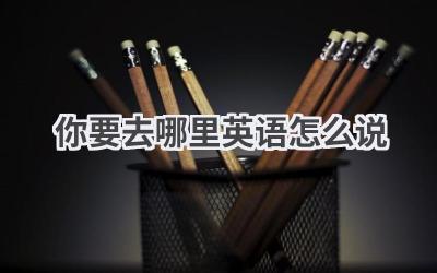 你要去哪里英语怎么说