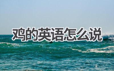鸡的英语怎么说