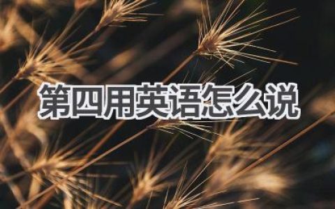 第四用英语怎么说