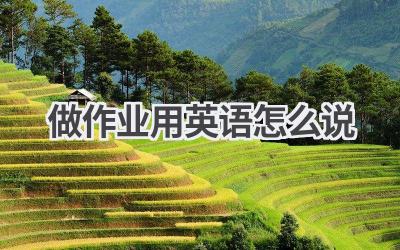 做作业用英语怎么说