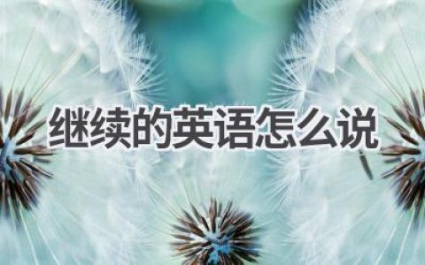 继续的英语怎么说