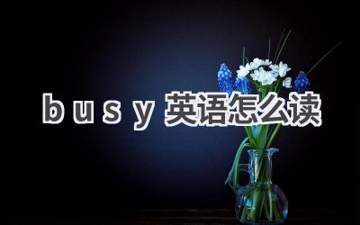 busy英语怎么读