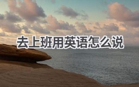 去上班用英语怎么说