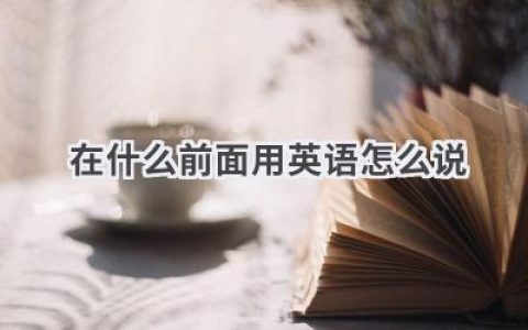 在什么前面用英语怎么说