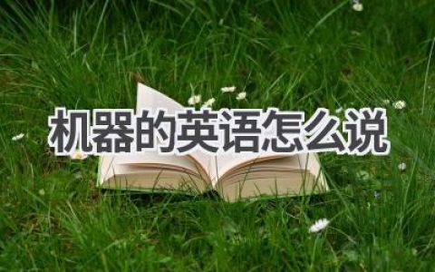 机器的英语怎么说
